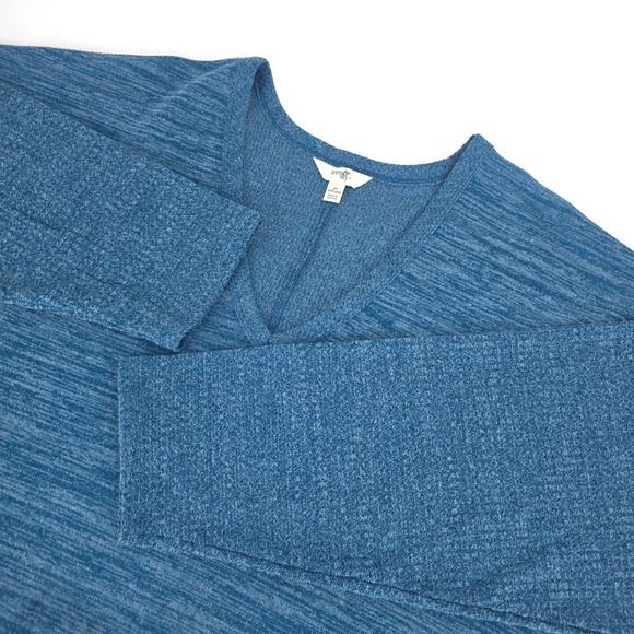 TERRA & SKY Womens 4X Blue Knit V‑Neck Pullover Lightweight Relaxed Normcore - Picture 1 of 16